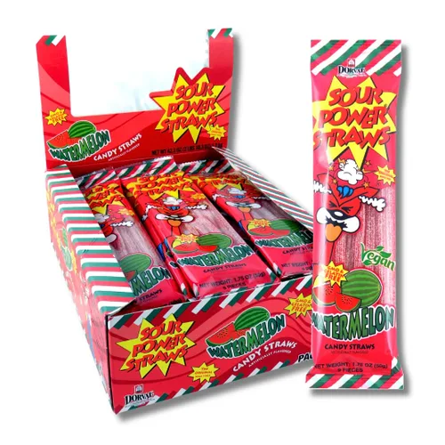 Vista 30 de Sour Power Premium Sorbetes de caramelo surtidos – Los caramelos de pajitas agrias originales desde 1985 – 50 g (Paquete de 6) – Vegano,