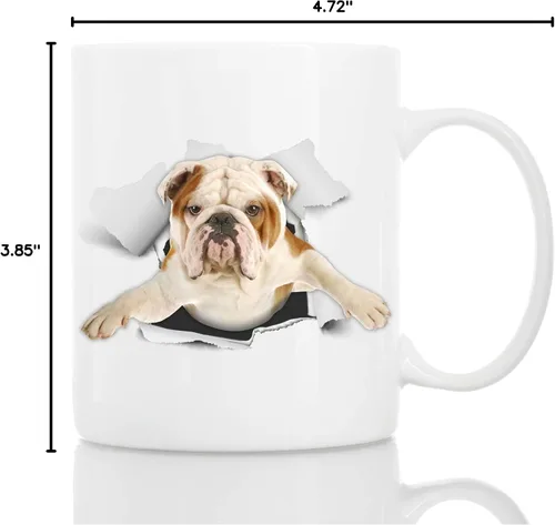 Vista 7 de Lindest British Bulldog - Taza de café divertida de cerámica, regalo perfecto para amantes de los perros, bonita taza de café novedosa, gran