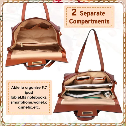 Vista 6 de Banuce Monederos de cuero italiano de grano completo para mujer, bolsos de mano con cierre giratorio de borla, correa desmontable y ajustable