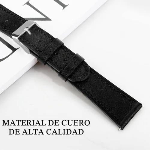 Vista 4 de FitTurn Correa de reloj de cuero compatible con Cubitt CT4/CT2 Pro GPS, reloj inteligente de repuesto deportivo, correa de cuero con hebilla de Negro