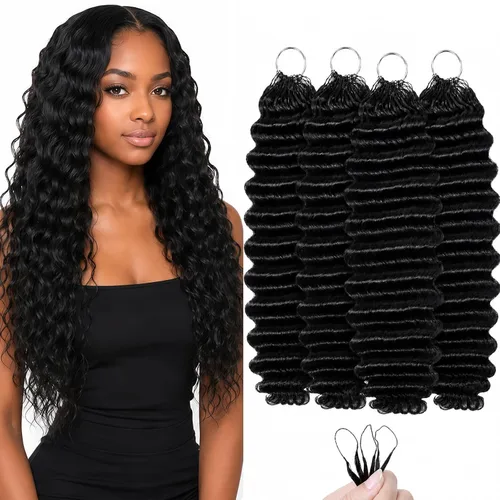 Vista 46 de Human Braiding Hair for Boho Braids 20inch Curly Wave Bulk Bundles 1B (A)1B