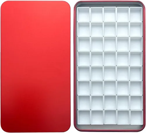Vista 37 de FCLUB Paleta de latas de acuarela con 20 bandejas vacías completas con rayas magnéticas DIY tu kit de acuarela de viaje