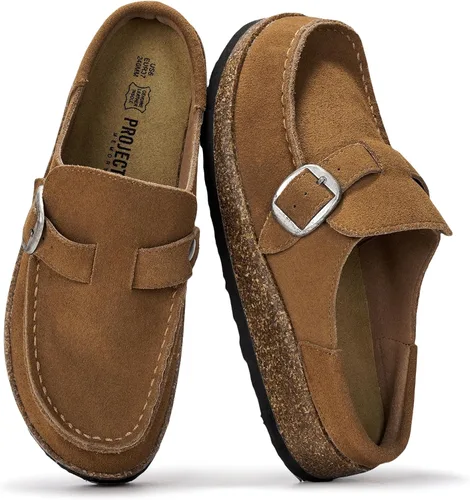 Vista 5 de Project Cloud Zuecos tipo mocasín de cuero 100% genuino para mujer Negro - Carline