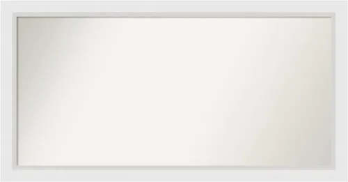 Vista 320 de Amanti Art Espejo de baño blanco para sobre el fregadero, 24 x 26 pulgadas, espejo rectangular blanco y blanco, marco de madera contemporáneo