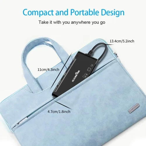 Vista 5 de Lector multitarjeta USB3.0, SD/TF/CF/Micro SD/XD/MS 7 en 1 rápido lector de tarjetas de memoria de 5 Gbps, escritor/concentrador para SD SDXC SDHC