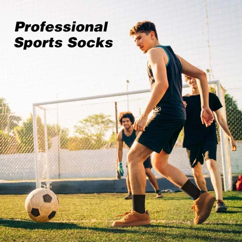 Vista 5 de Paquete de 8 calcetines de fútbol para hombre, antideslizantes, almohadillas de agarre antideslizantes para fútbol, baloncesto, deportes, calcetines