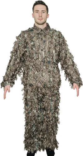 Vista 16 de QuikCamo Mossy Oak 3D Leafy Camo Ghillie Suit - Breathable Quiet Mesh, Snaps and Zippered Pockets for Turkey Hunting