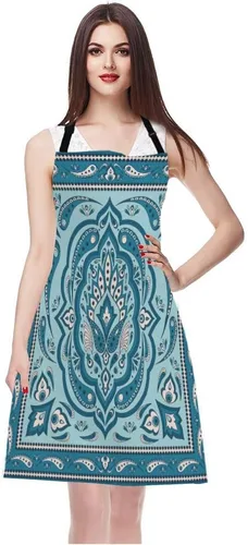 Vista 3 de EKOBLA Delantales bohemios con diseño floral de cachemira india, Multi-a150