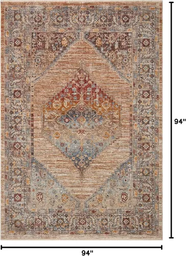 Vista 2 de Loloi II Sorrento Collection SOR-06 Multi/Sunset 7'-10" x 7'-10" - Alfombra decorativa redonda Multi / Atardecer