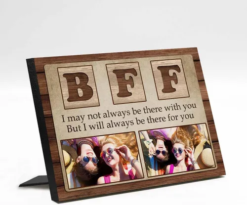 Vista 8 de M YESCUSTOM Marco de fotos personalizado con texto de amigos, marco de fotos de amistad para mejores amigos, panel de fotos Fover con pantalla