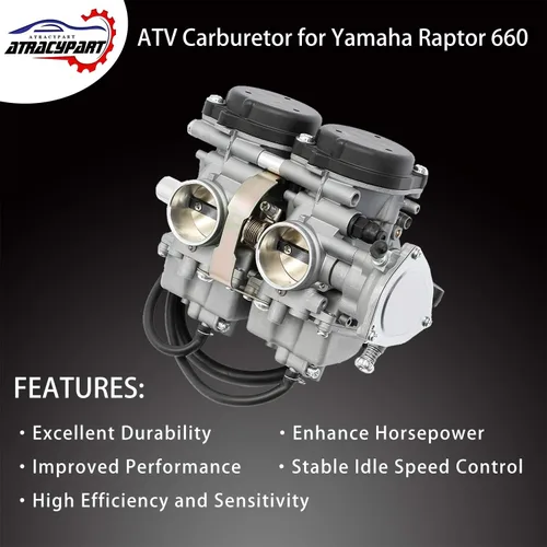 Vista 2 de Carburador de reemplazo compatible con Yamaha Raptor 660 660R YFM660 YFM 660R ATV Quad Carb 2001 2002 2003 2004 2005 Reemplaza 5LP-14900-00-00