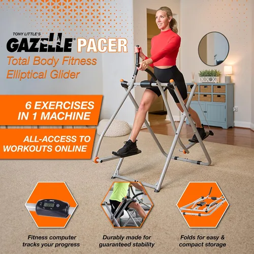 Vista 7 de Gazelle Glider Elliptical Hybrid Exercise Machine Plate for Home Gym, Pacer or Sprinter Model - Low-Impact Cardio & Strength Training