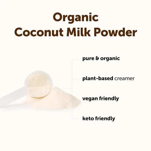 Vista 4 de Micro Ingredients Polvo de Leche de Coco Orgánico, 2 Libras Crema para Café, Té y Batidos a Base de Plantas Puro y Rico en MCT Sin