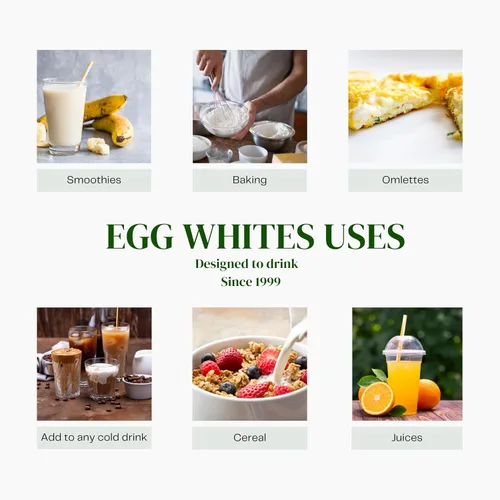 Vista 7 de Egg Whites International - Claras de huevo líquidas 100% puras diseñadas para beber. AHORA 100% libre de jaulas (6 medio galones)