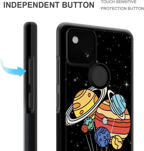 Vista 6 de Funda compatible con Google Pixel 4A 5G, sistema solar de globo alienígena, diseño de patrón increíble, a prueba de golpes, antiarañazos, carcasa