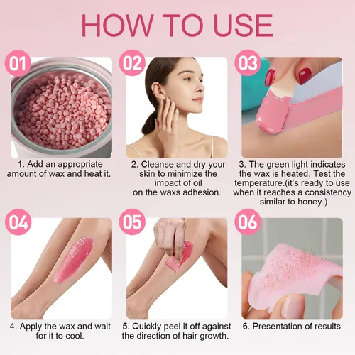 Vista 8 de Kit de cera para mujeres, kit de cera para depilación, olla de cera de 9