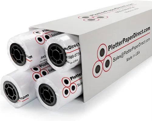Vista 7 de Plotter Paper Direct Papel trazador blanco translúcido de 24 pulgadas x 150 pies, 18 libras, núcleo de 2 pulgadas, para impresión CAD en impresoras