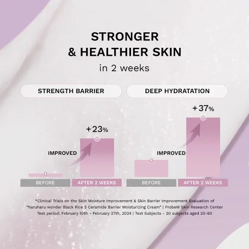 Vista 5 de HARUHARU Wonder Black Rice 5 Ceramide Barrier Crema Hidratante 0.50 fl oz, Reparación de Barrera, Ceramidas, Cuidado de la Piel Seca, Hidratación
