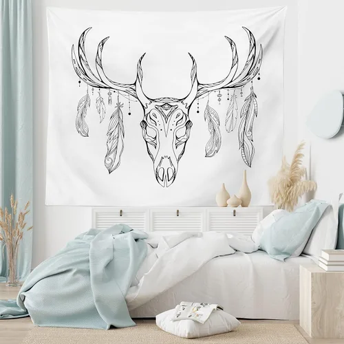 Vista 120 de Ambesonne Tapiz hippie, abrazo de hongos de ensueño y árbol de la vida místico y mandal verde, decoración de tela para colgar en la pared