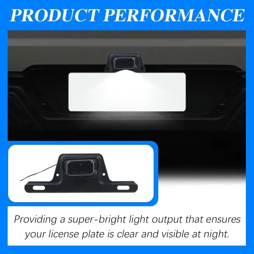 Vista 5 de Jsorum - Luz LED negra para matrícula, resistente al agua, 12 V CC, soporte de placa con luz, accesorios de automóvil, lámpara sumergible universal