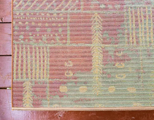 Vista 9 de Unique Loom - Alfombra colección de círculos abstractos, de transición para interiores y exteriores, beige, Polipropileno, Multi/oliva