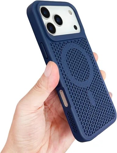 Vista 21 de Funda protectora para iPhone 13, compatible con MagSafe, doble capa de disipación de calor de panal de abeja, transpirable y a prueba de golpes