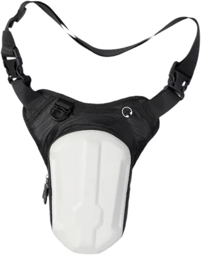 Vista 6 de Bolsa de muslo para motocicleta, bolsa de poliuretano termoplástico impermeable, hebilla resistente, correa ajustable para las piernas, cierre