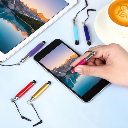 Vista 3 de Relaxweex 20 mini lápices capacitivos y resistentes para pantalla táctil, lápiz capacitivo retráctil para todos los teléfonos inteligentes