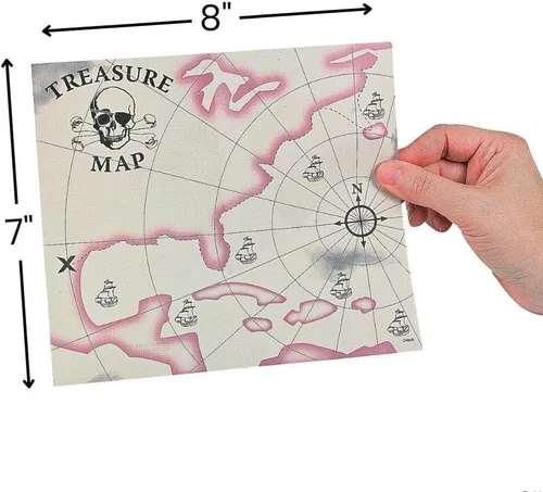 Vista 2 de Fun Express Mapa del tesoro pirata (2dz) - Juguetes - Juguetes de valor - Juguetes de valor variable - 24 piezas - Blanco