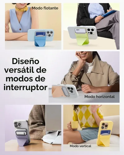 Vista 5 de MOFT Soporte magnético para cartera compatible con iPhone 17/16/15/14/13/12, ajuste de ángulo y soporte de teléfono compatible con MOVAS Magsafe