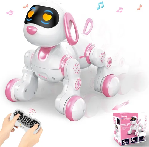 Vista 8 de Perro robot, perro a control remoto para niños con detección táctil de cabeza y función de música, robot interactivo programable, divertido juguete