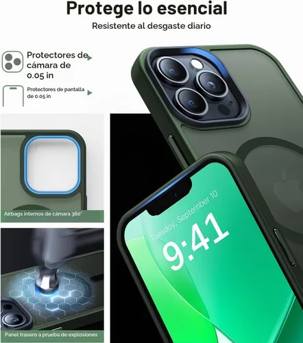 Vista 6 de Funda magnética fuerte para iPhone 13 Pro Max [compatible con Magsafe] [protección contra caídas de grado militar] Funda protectora a prueba