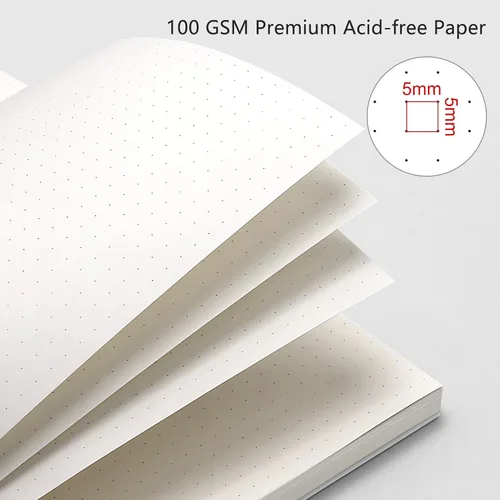 Vista 2 de RETTACY - Cuaderno de viñetas con puntos, paquete de 3, 160 páginas por paquete, tamaño A5 mediano (5.7" × 8.3"), papel grueso de 100 gsm