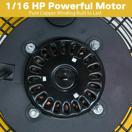 Vista 3 de HiCFM Paquete de 2 ventiladores de piso portátiles de 12 pulgadas, ventiladores industriales de metal de 3 velocidades con inclinación de 110°
