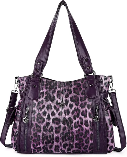 Vista 13 de Angel Kiss Bolsos para mujer con tiras en la parte superior, bolso estilo Hobo, bolsas de hombro espaciosas y casuales, cartera estilo Tote de PU