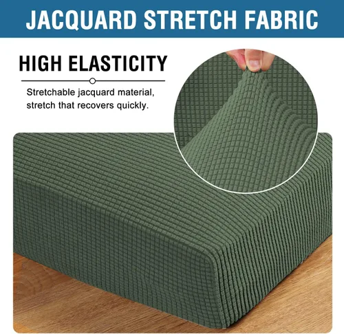 Vista 87 de H.VERSAILTEX - Fundas elásticas para cojín de sofá individual, fundas de asiento para silla de sofá, protector de cojín con tejido jacquard de sarga