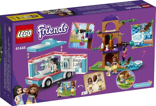 Vista 5 de LEGO Friends Vet Clinic Ambulance 41445 Kit de construcción; juguete coleccionable con ambulancia, juguetes de conejo y gatito, kit de veterinario