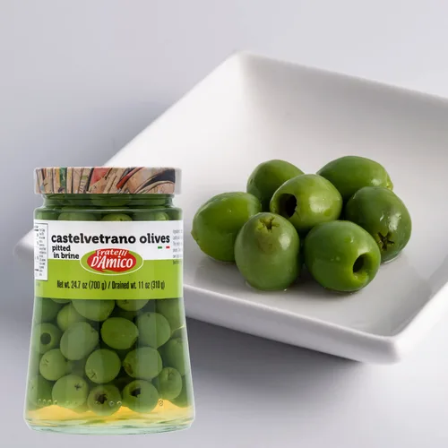 Vista 5 de FRATELLI D'AMICO Castelvetrano Aceitunas verdes sicilianas, aceitunas naturales, 24 onzas