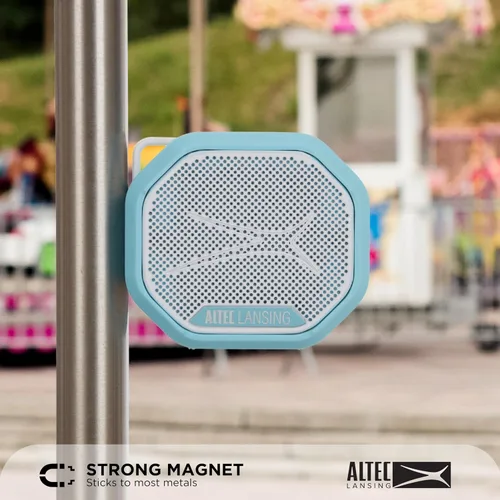 Vista 2 de Altec Lansing HYDRATREK - Altavoz Bluetooth magnético, impermeable IP67 Aguamarina/blanco