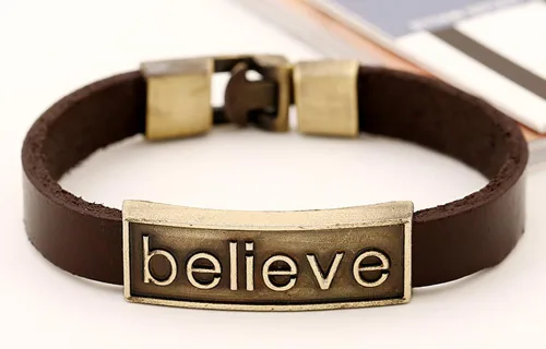 Vista 5 de Hamoery Pulsera de cuero de aleación punk para hombre, pulsera cruzada