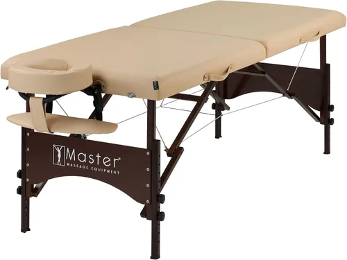 Vista 12 de Master Massage Argo - Mesa portátil de spa y belleza de 28 pulgadas, color negro con patas de nogal