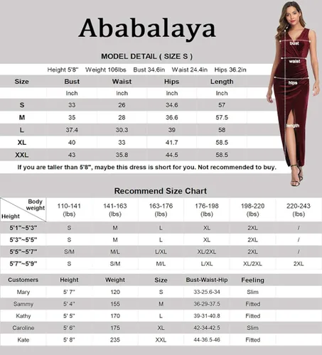 Vista 5 de Ababalaya Vestidos de dama de honor largos de terciopelo para mujer vestidos formales para inviernootoño boda