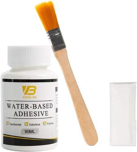 Vista 4 de Kit de adhesivo dorado, hojas de oro, pintura de lámina dorada para arte artesanal, resina epoxi, vidrio, uso en madera