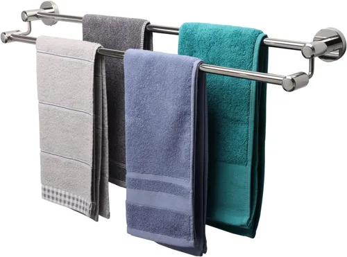 Vista 10 de TocTen Barra Doble para Toallas de Baño - Toallero de Acero Inoxidable SUS304 Reforzado para Baño, Accesorios de Baño Barra Doble para Toallas