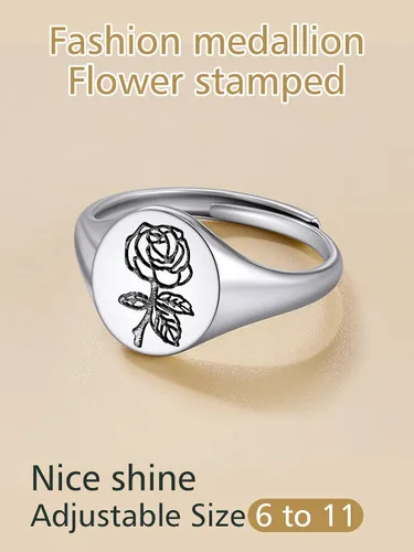 Vista 8 de Collar de plata de ley con flor de nacimiento y moneda, conjunto de joyas florales de rosa de junio para mujer