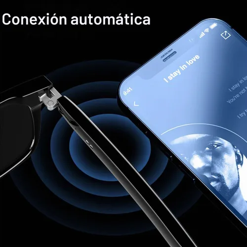 Vista 4 de Lentes inteligentes escuchables, gafas inteligentes de moda, inalámbricas multifuncionales, auriculares inalámbricos, lentes de sol para mujeres