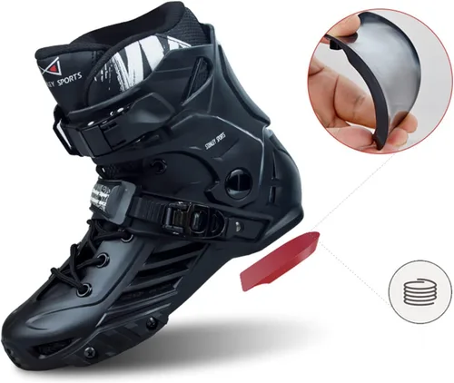 Vista 7 de Patines profesionales en línea para adultos, zapatos de patinaje de velocidad negro para deportes al aire libre, mujeres y hombres, zapatos de 4