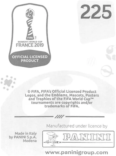 Vista 2 de Panini FIFA - Calcomanías para álbumes de la Copa Mundial Femenina de Francia 2019 (solo adhesivo individual) Fútbol #225 Andressinha Brasil 2
