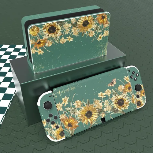 Vista 2 de PlayVital Juego completo de calcomanías protectoras para el modelo OLED de Nintendo Switch, calcomanías de vinilo personalizadas para consola Switch