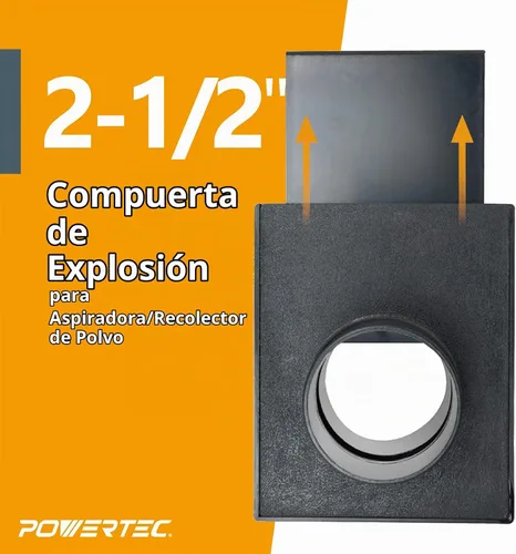 Vista 3 de POWERTEC 70133-P2 - Puerta de explosión de 2-1/2 pulgadas para colector de polvo, accesorios de recolección de polvo, paquete de 2